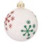 Christmas by Krebs 4ct Snowball White and Red Snowflakes Shatterproof Glitter Christmas Ball Ornaments 3.25" (80mm)